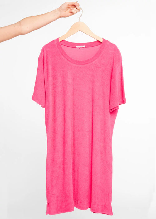 Anonym Josephine Dress in Pink Terry Cloth