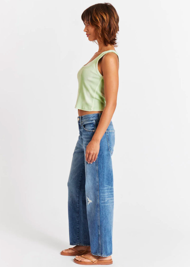 Introducing Billie Jean Warmth, the epitome of effortless chic. These cropped, wide straight leg jeans by Amo are designed for an easy, relaxed fit with a mid-rise and thoughtful distressing throughout. Complete with a zip fly, these jeans exude comfort and style, perfect for any occasion. Elevate your wardrobe with Billie Jean Warmth.  Runs True To Size  Fabric & Care:   100% Cotton  Machine wash cold, and either hang dry or tumble dry low heat  Made with love in Los Angeles