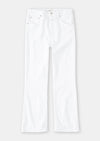 Closed Hi-Sun Cropped Flair Jeans in White Denim. Made 100 per cent in Italy: Our Hi-Sun denim style is crafted from lightweight Italian denim (10 oz.) from the world-famous Candiani weaving mill. With high elasticity and a clean look. These 5-pocket jeans in a skinny fit come with a high waist, slightly flared leg and cropped length.