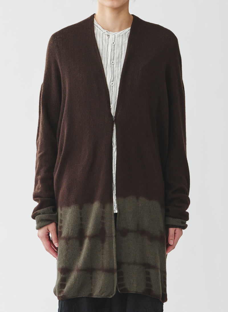 Pas De Calais Cashmere Shibori Haori Cardigan