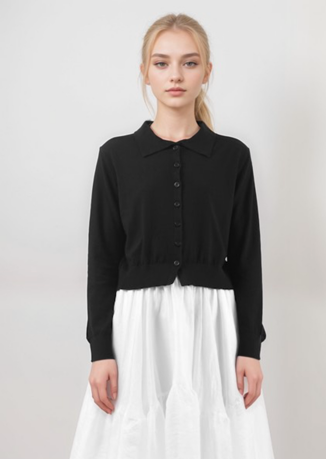 Cropped Cardigan with Collar | Lars Andersson Cardigan
