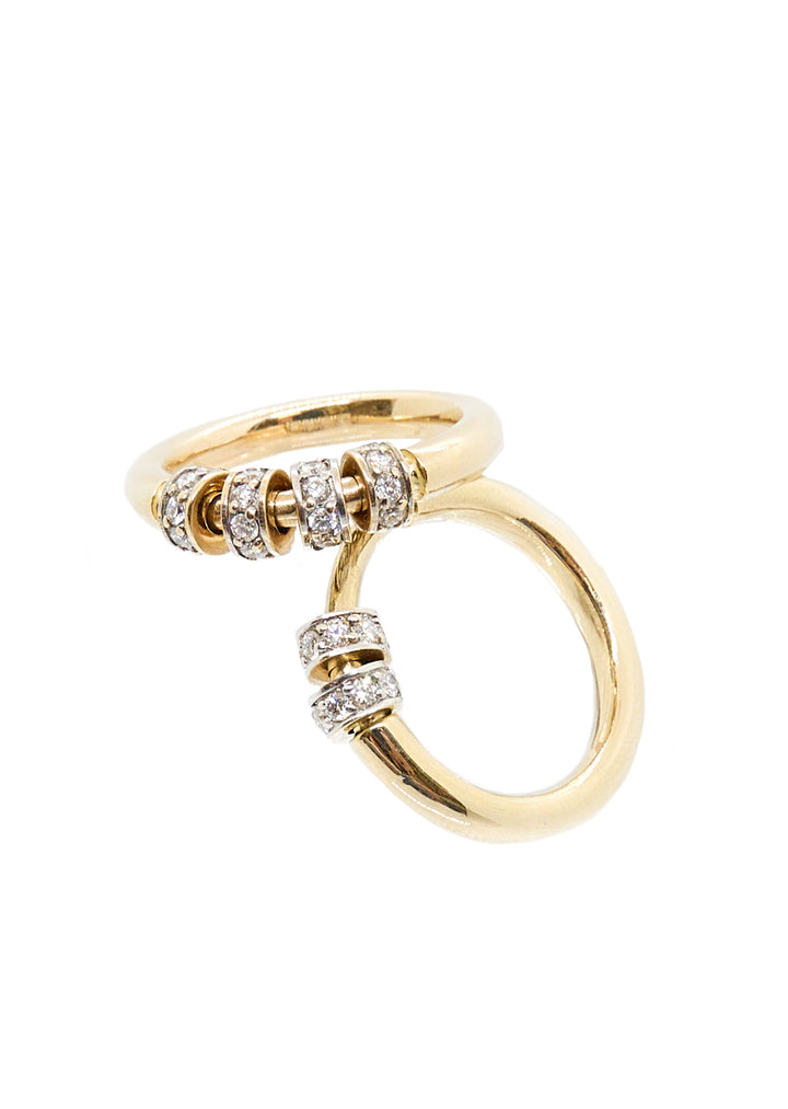 Diamond Spinner Ring | 2 Beads | RR Jewels Rings
