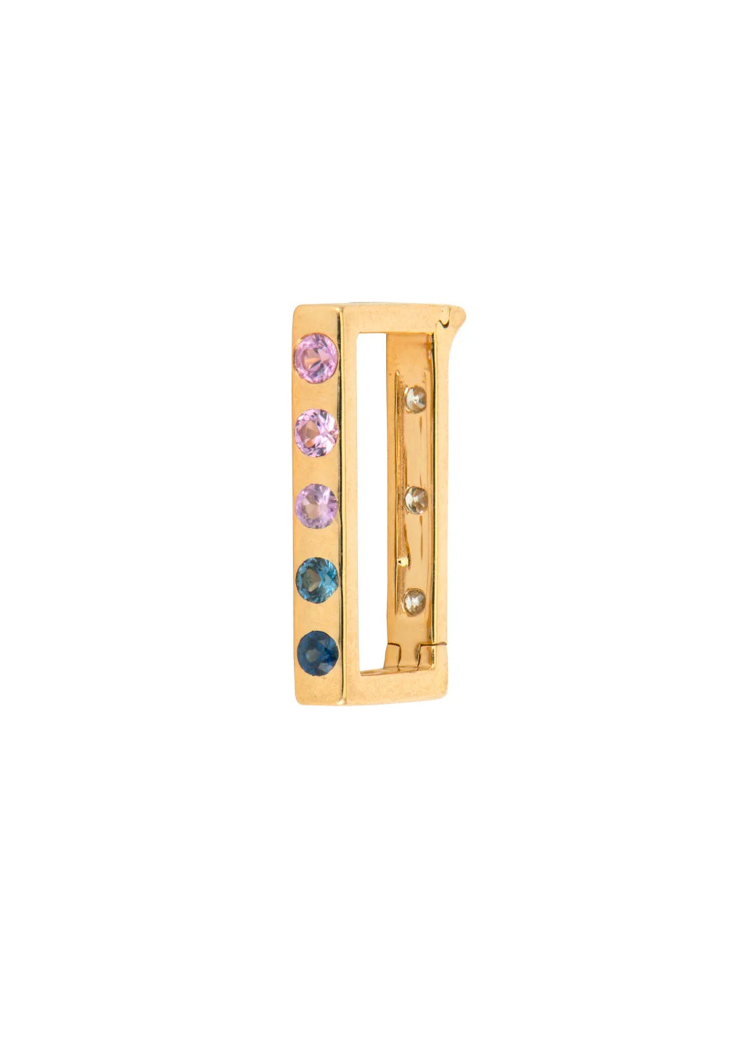 Elongated Rectangular Sapphire & Diamond Openable Bail | Three Stories Jewelry Charms & Pendants