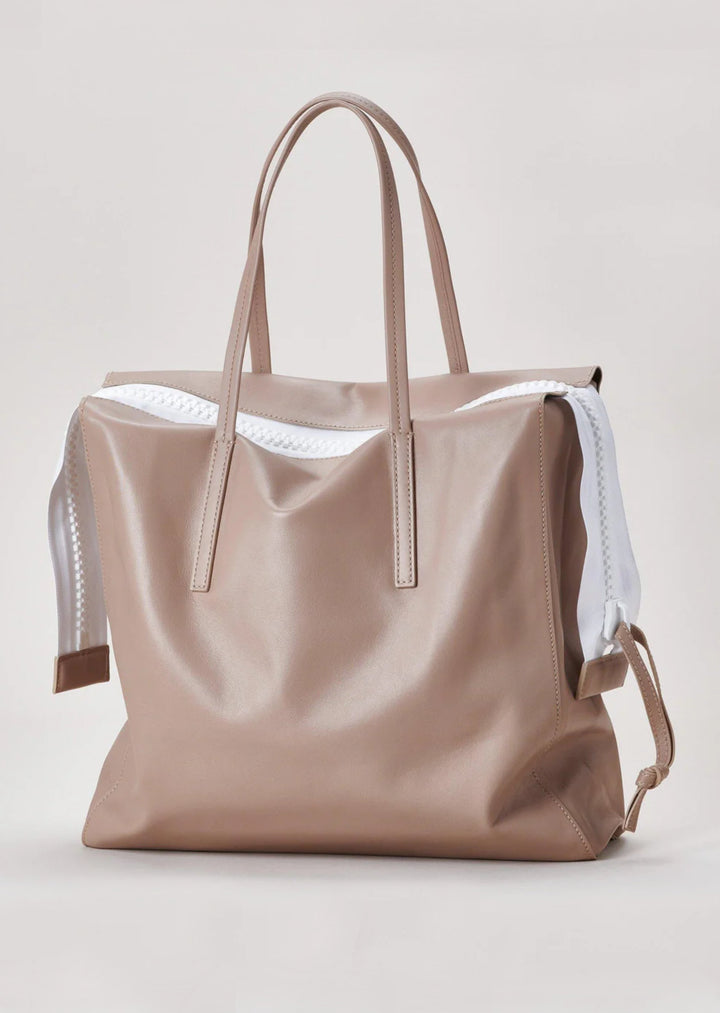 Sidekick Tote Bag | Harmin Khaki White Handbags