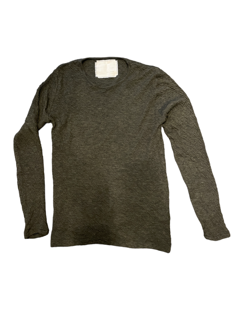 V::room High Soft DBL Face L/s Crew Top Black