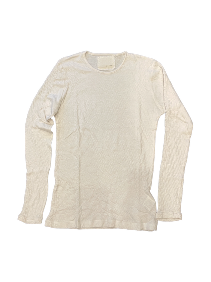 V::room High Soft DBL Face L/s Crew Top Cream