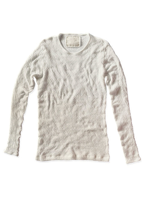 V::room High Soft DBL Face L/s Crew Top White