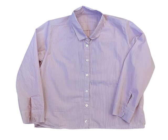 Cotton Shirt 3/4 Sleeve without Pocket in Pinky Stripe | Private 0204 Shirts & Tops