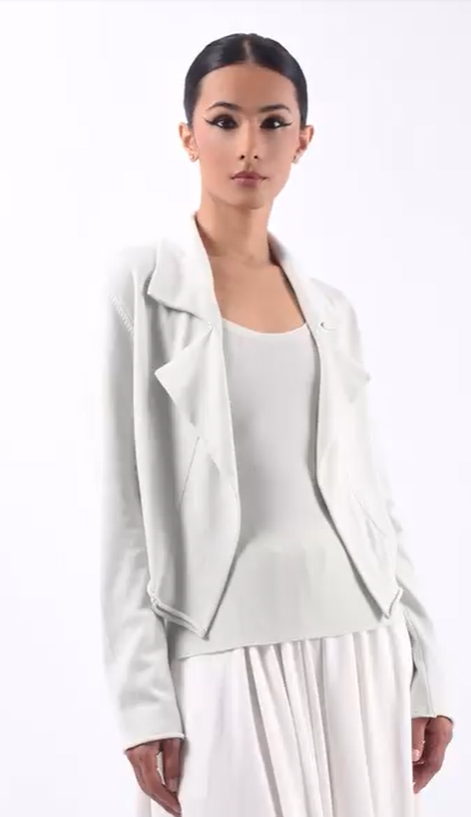 Cropped Jacket in White | Lars Andersson Coats & Jackets