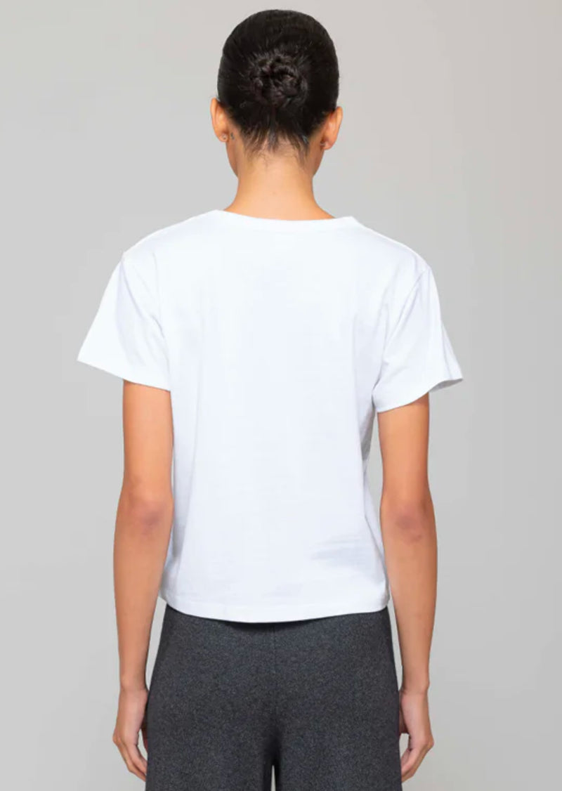 Leset Margo Short Sleeve in White. Leset's no. 1 bestselling classic tee. A timeless, crewneck short sleeve t-shirt that strikes the perfect balance between a tailored and relaxed silhouette. The Margo is the ultimate year-round, everyday basic.