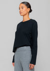The Margo Long Sleeve is a classic crewneck long sleeve t-shirt that strikes the perfect balance between a tailored and relaxed silhouette. The classic crewneck design exudes sophistication and elegance, while the tailored yet relaxed silhouette ensures ultimate comfort. From day to night, this t-shirt strikes the perfect balance between style and relaxation.