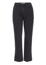 Amo Easy Army Trouser in Washed Black. The Easy Army Trouser is a slightly relaxed, crop straight pant with trouser styling and a single button with zip fly enclosure. Features back and front army patch style pockets. Just like its name, it's meant to feel easy to wear and effortless to style. 70% Cotton, 29% Tencel, 1% Elastane Machine wash cold, and either hang dry or tumble dry low heat Made with love in Los Angeles