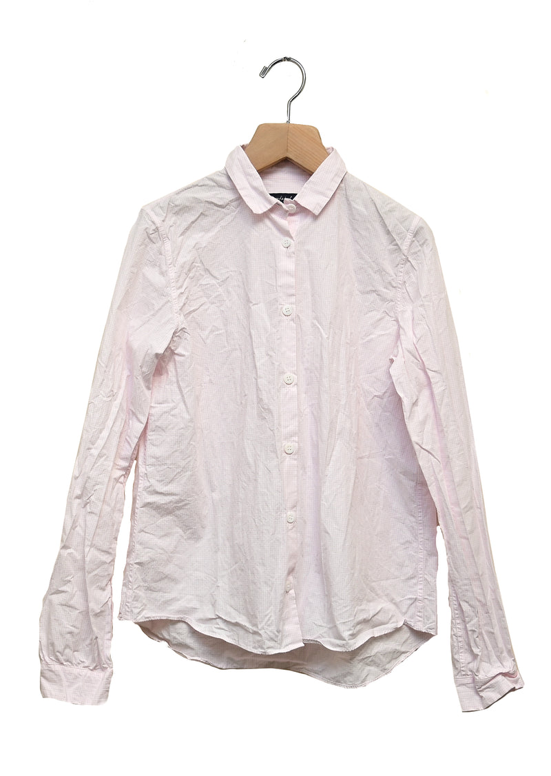 The PERFECT Button Down! Elevate your wardrobe with the Bergfabel Short Tyrol Button Down Shirt in Pink Check. Crafted from crisp cotton, this women's button down features a curved hem for a flattering fit. Perfect for adding a touch of sophistication to any out