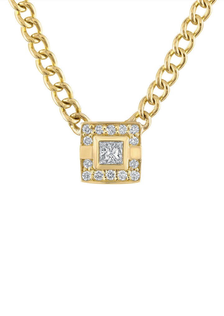 The super gorgeous Marcella Diamond Curb Link Pendant is chic, timeless and elegant. The perfect size to wear everyday with just enough sparkle.&nbsp;