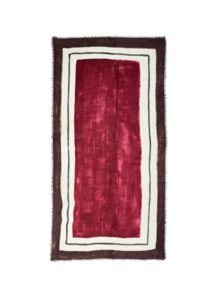 Three Frames Cashmere Scarf in Merlot | Ama Pure