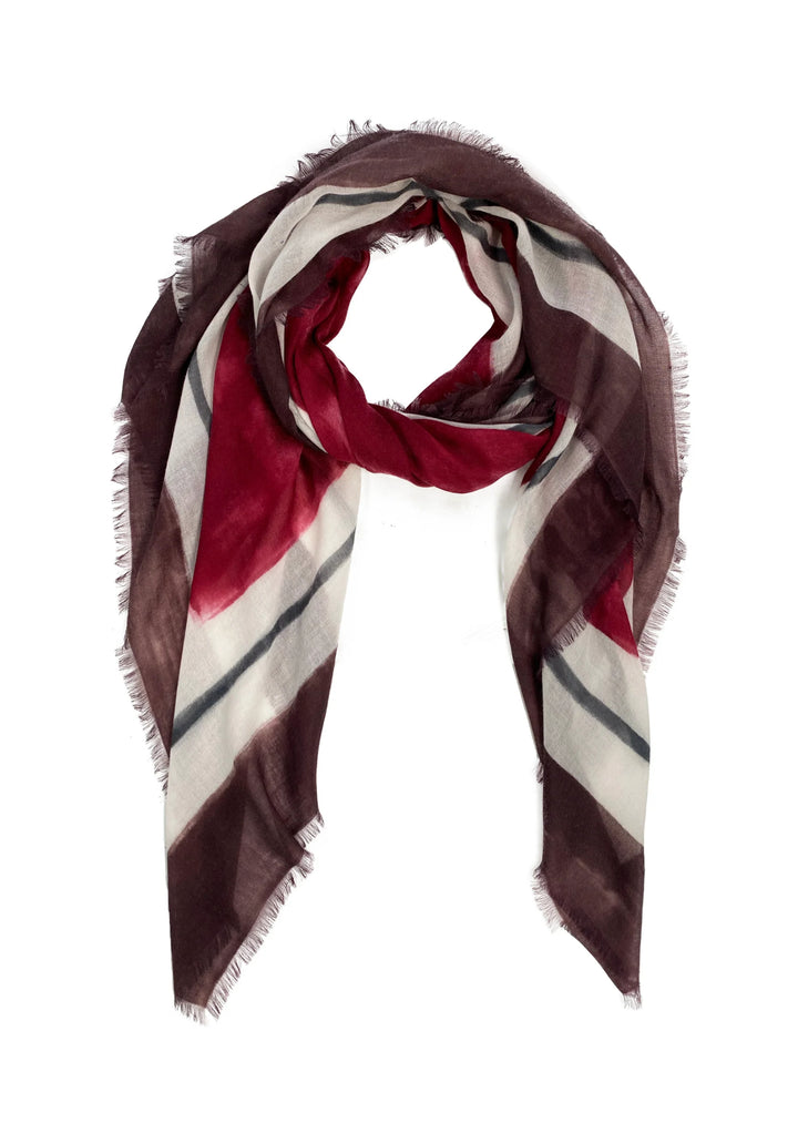 Three Frames Cashmere Scarf in Merlot | Ama Pure