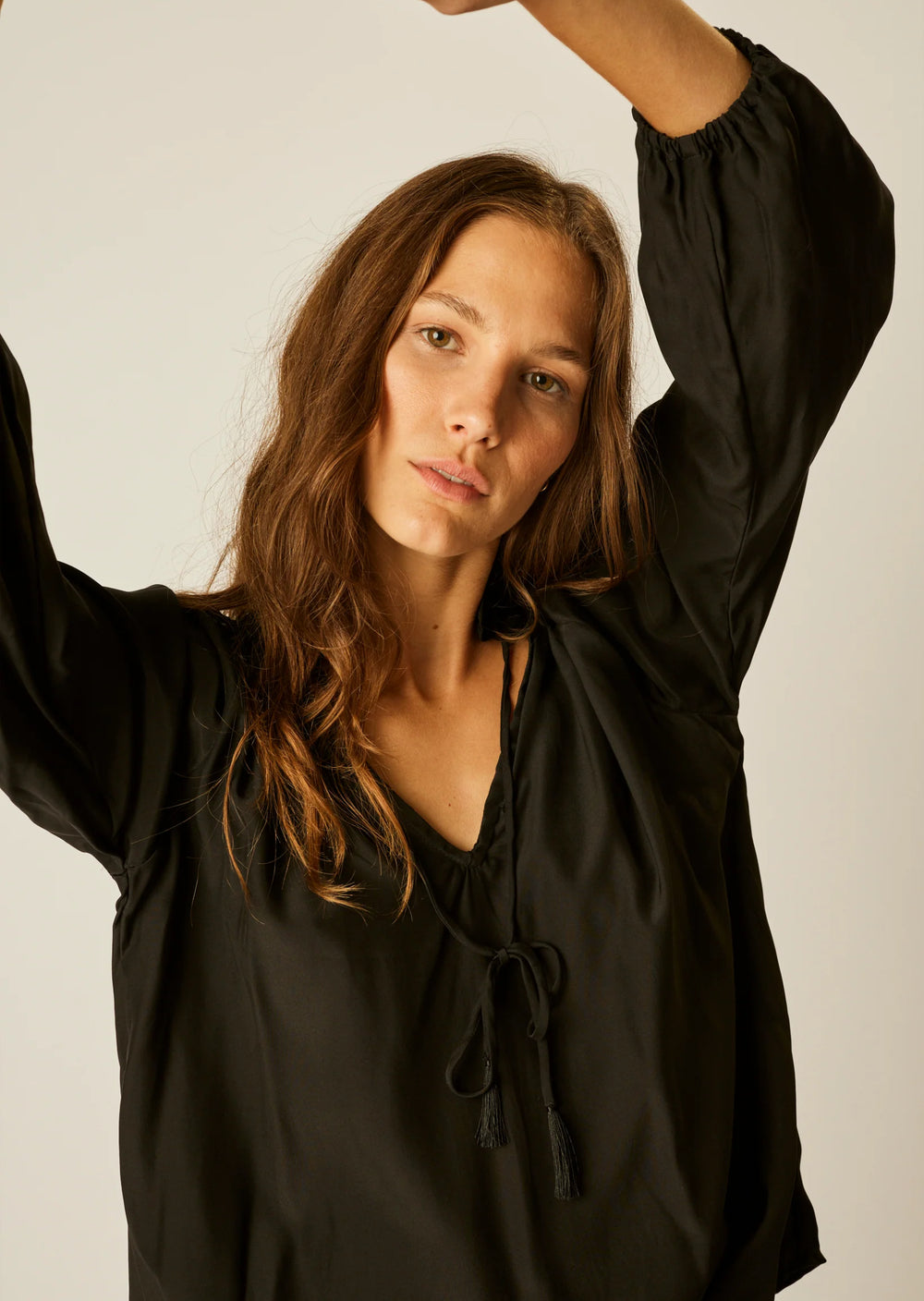 Penny Blouse in Black | Natalie Martin Shirts & Tops