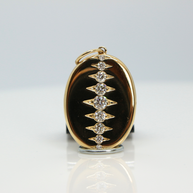 Oval Diamond Line Charm