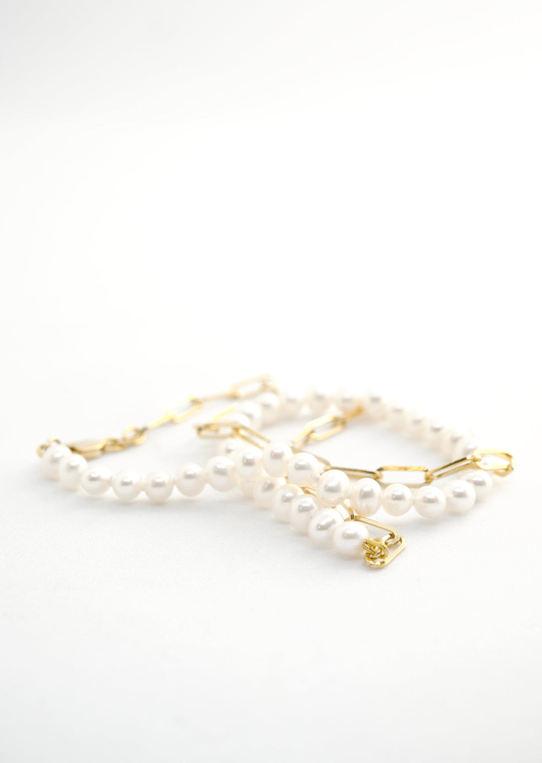 Pearl & Chain Half-and-Half Necklace | Pearly Necklace