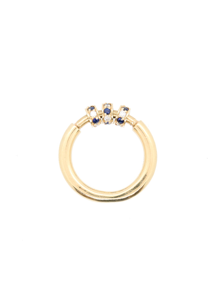Spinner Ring | 3 Beads | RR Jewels Sapphire and Diamond Rings
