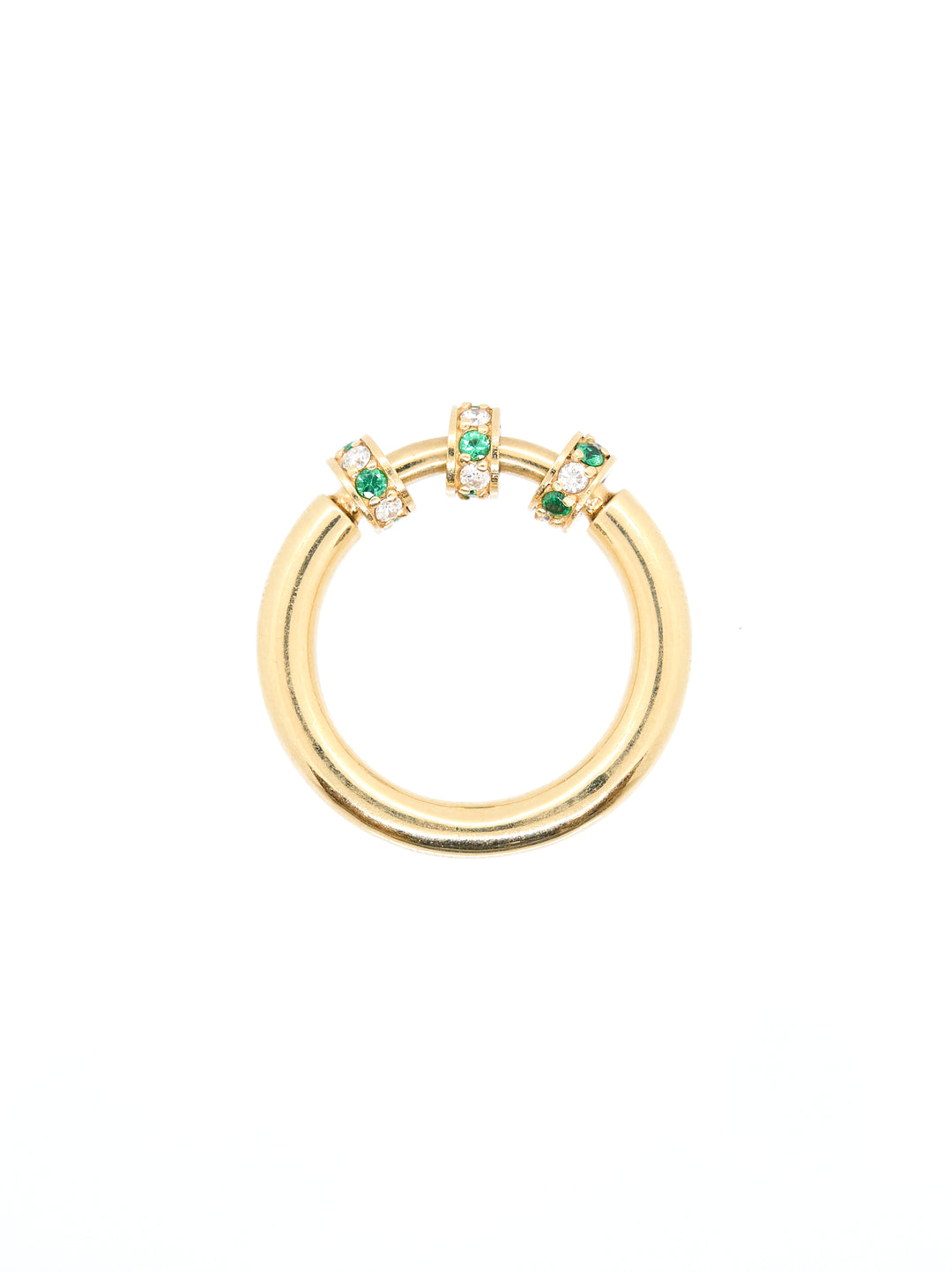 Spinner Ring | 3 Beads | RR Jewels 6.75 Emerald and Diamond Rings