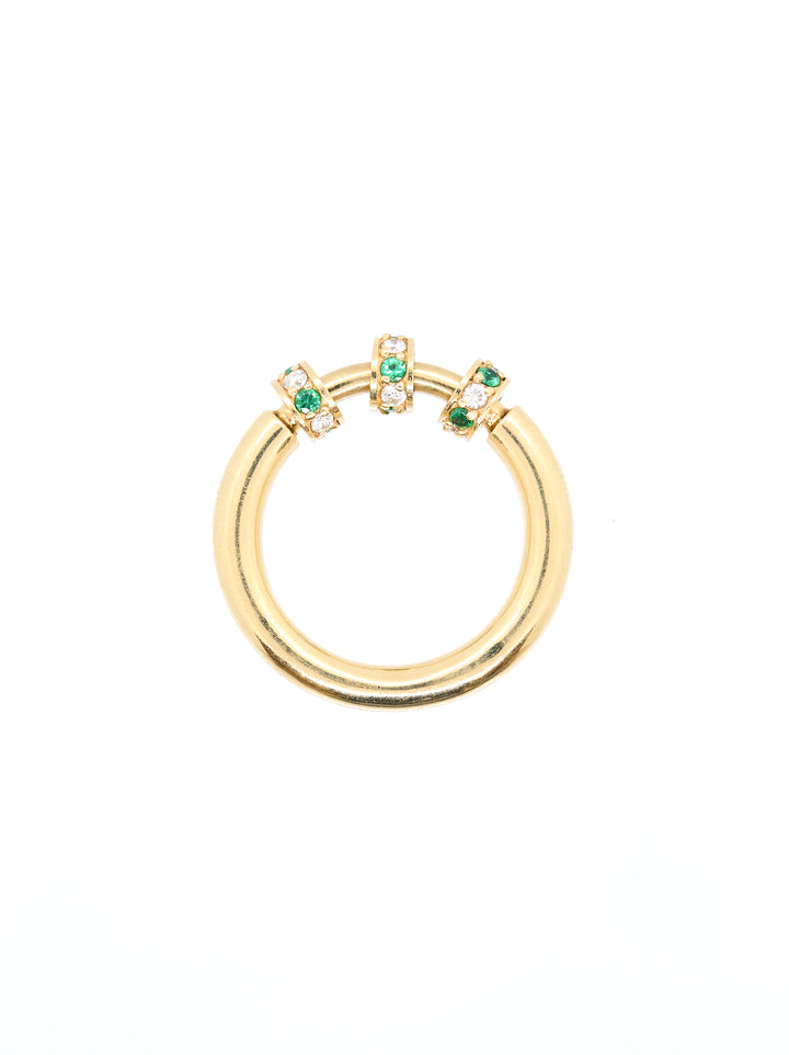 Spinner Ring | 3 Beads | RR Jewels 6.75 Emerald and Diamond Rings