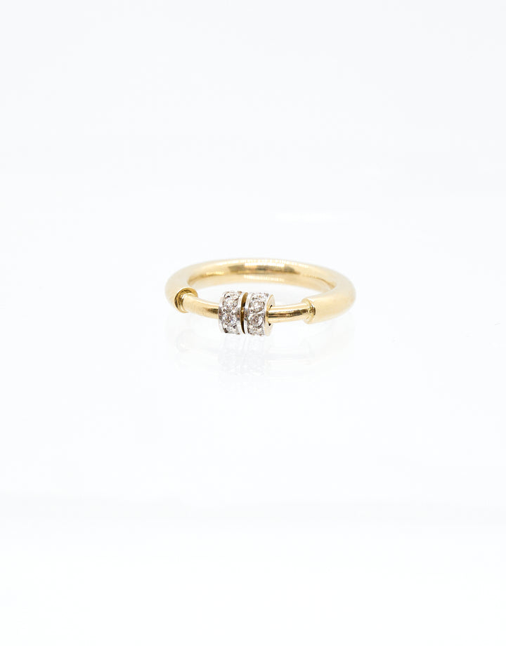 Diamond Spinner Ring | 2 Beads | RR Jewels Rings
