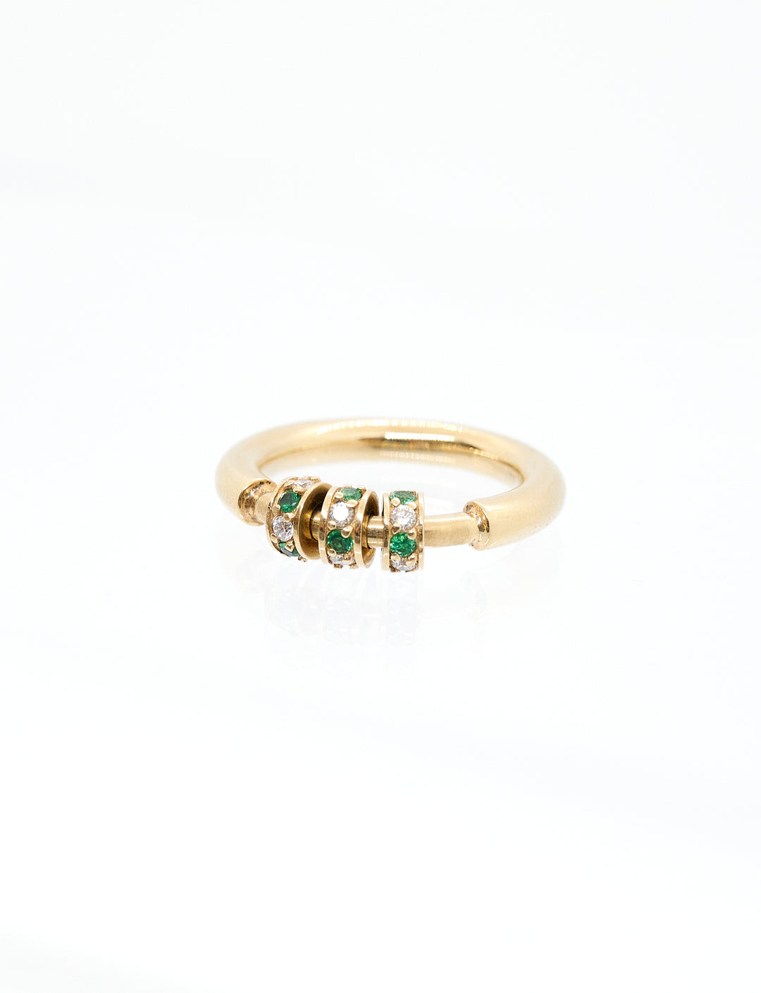 Spinner Ring | 3 Beads | RR Jewels 7 Emerald and Diamond Rings