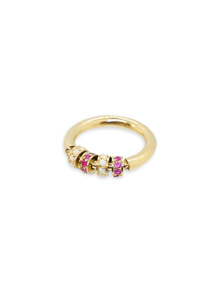 Spinner Ring | 4 Beads | RR Jewels 7 Ruby and Opal Rings