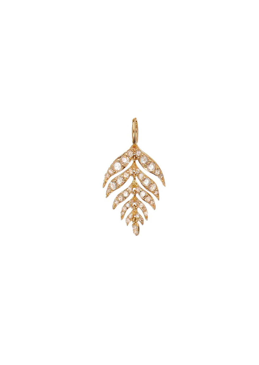 Feuille Small White Diamond Pendant | Sethi Couture