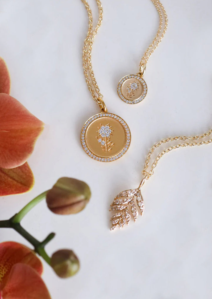 Feuille Small White Diamond Pendant | Sethi Couture Charms & Pendants