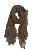 Mirror in the Sky Soho Baby Cashmere Shawl w/ Rib Brown/Orange