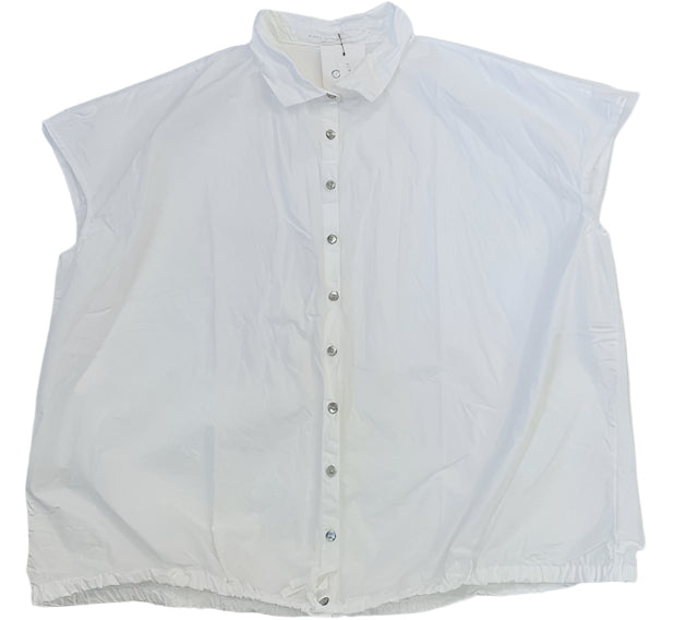 Short Sleeveless Shirt | Albun Di Famiglia White Shirts & Tops