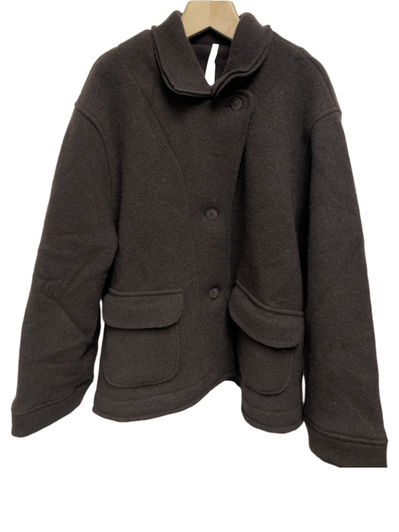 MJ Watson Felted Wool Jacket in Dark Brown