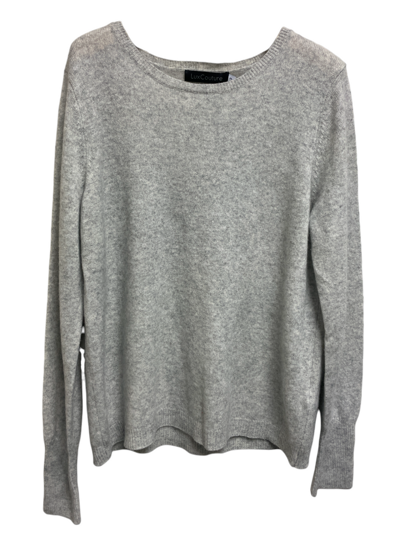 Crush Cashmere Slim Crew Pullover in Silver