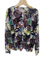 in bed with yOu Floral Crew Cardigan Blue/Purple