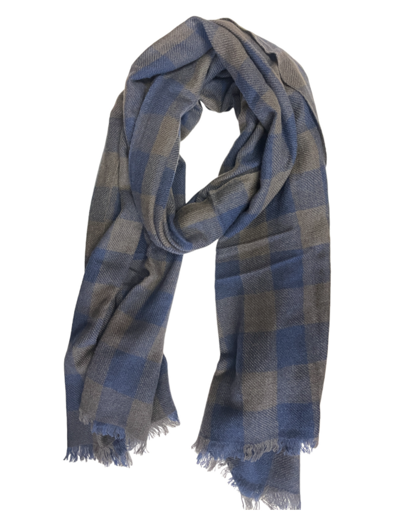 Mirror in the Sky Mirror Cashmere Shawl Checks Chocolate & Night