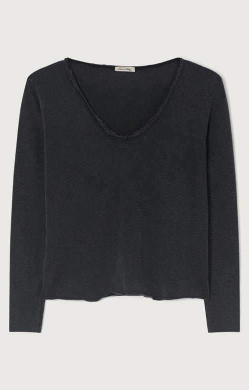 American Vintage Sonoma V Neck L/S Black