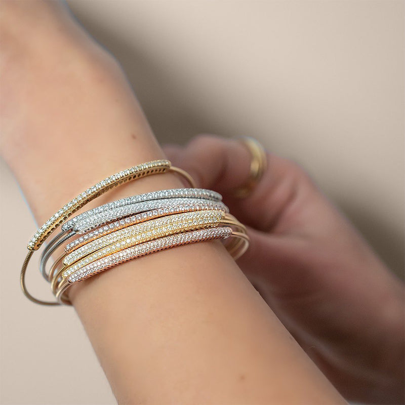 Gemma Couture Expandable Diamond Bracelet,  in white gold, rose gold, and yellow gold variations.