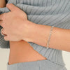 Dana Rebecca bracelet, diamond bracelet, white gold bracelet. diamond tennis bracelet. Meet the diamond station bracelet your jewelry box will almost never see because you'll hardly ever be without it. Just under a half-carat of white round diamonds sparkle in 14k yellow gold intervals. This unique diamond bracelet is a fresh take on the classic diamond tennis bracelet will take you from every outfit and occasion to the next seamlessly. 
