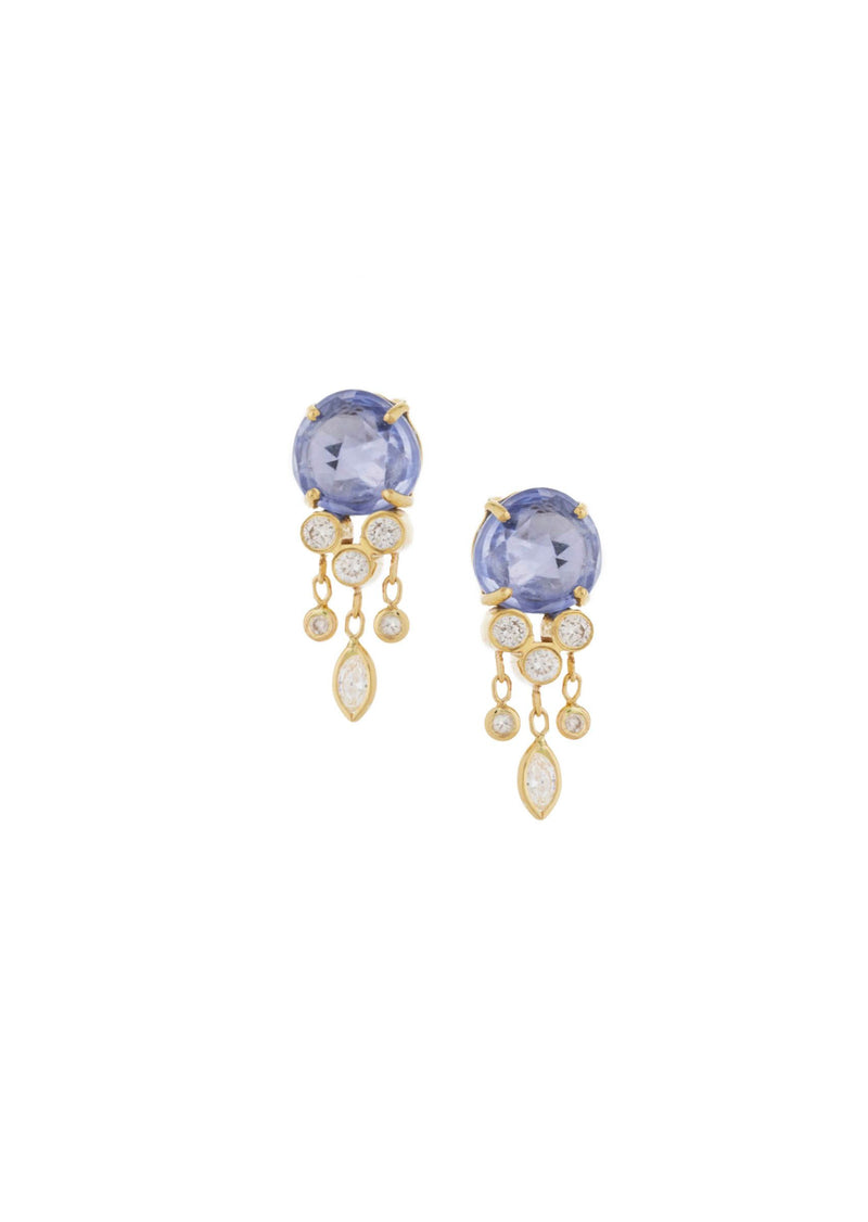 Celine Daoust Blue Sapphire & Dangling Diamond JellyFish Earrings