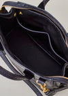 Cornelian Taurus Keyhole Mini in Black. 10" w x 7" h x 4"d Outer: 100% Cow Leather Linning: 100% Cotton Made in Japan Mini shoulder bag that can protect the contents with a flap cover. A bag with a flap cover design looks beautiful, but it takes time and effort to open the bag, which is inconvenient in terms of usability. In order to eliminate this inconvenience, a zipper is attached to the top of the bag to make opening and closing smoother and eliminate stress.