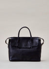 Cornelian Taurus Keyhole Mini in Black. 10" w x 7" h x 4"d Outer: 100% Cow Leather Linning: 100% Cotton Made in Japan Mini shoulder bag that can protect the contents with a flap cover. A bag with a flap cover design looks beautiful, but it takes time and effort to open the bag, which is inconvenient in terms of usability. In order to eliminate this inconvenience, a zipper is attached to the top of the bag to make opening and closing smoother and eliminate stress.