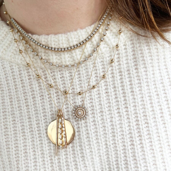 Dana Rebecca, White Gold, diamond necklace, diamond pendentUpdate your favorite layering designer diamond necklace by adding a custom pear-shaped diamond charm or pair this long and lovely layering charm with a simple chain to turn it into your new favorite diamond pendant necklace.