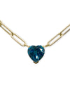 These beautiful 14kt yellow gold necklace will make a stunning addition to your necklace collection. With sparkling topaz hearts these necklaces will be a welcome addition to your spring wardrobe.  16" long 14kt yellow gold chain 1/4" long pendant from top to bottom Made in NYC