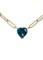 These beautiful 14kt yellow gold necklace will make a stunning addition to your necklace collection. With sparkling topaz hearts these necklaces will be a welcome addition to your spring wardrobe.  16" long 14kt yellow gold chain 1/4" long pendant from top to bottom Made in NYC