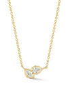 The Poppy Two-Stone Pendant is classic staple in any neck stack. An everyday essential, Poppy Two-Stone Pendant delicately hangs on the neck by an 18 inch adjustable ball chain. Handcrafted in 18-karat gold and featuring 0.40tcw of pear and marquise diamonds.   Handcrafted in 18-Karat Gold Yellow Gold Only Diamonds: 0.40tcw  Made in NYC. Jade Trau Poppy Two-Stone Pendant