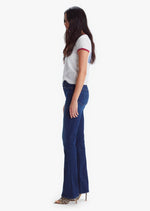 Mother The Runaway in Home Movies. Press rewind. MOTHER'S tried and true mid rise flare is back in the perfect throwback dark blue wash.  Details: 81% Cotton - 11% Lyocell - 6% Polyester - 2% Elastane  Fits True to Size.  Made in Los Angeles